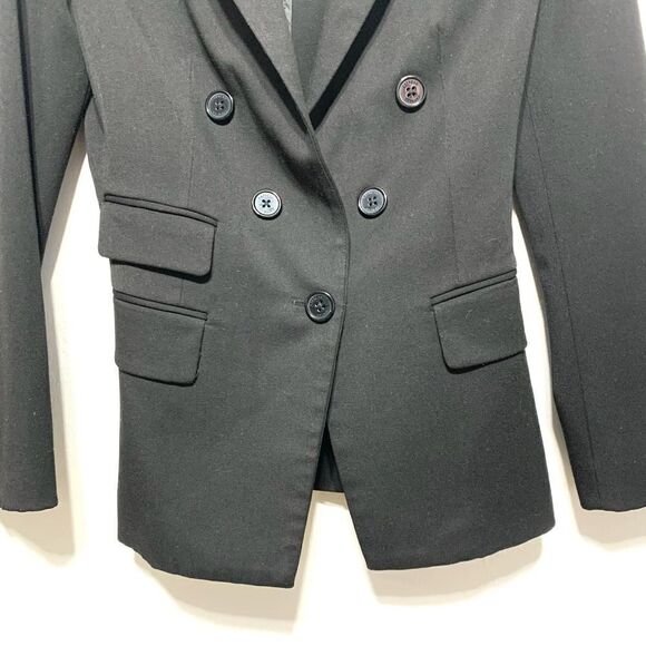 Express Black Button Up Dress Work Career Fitted Blazer Long Sleeves size 0 - Picture 6 of 7